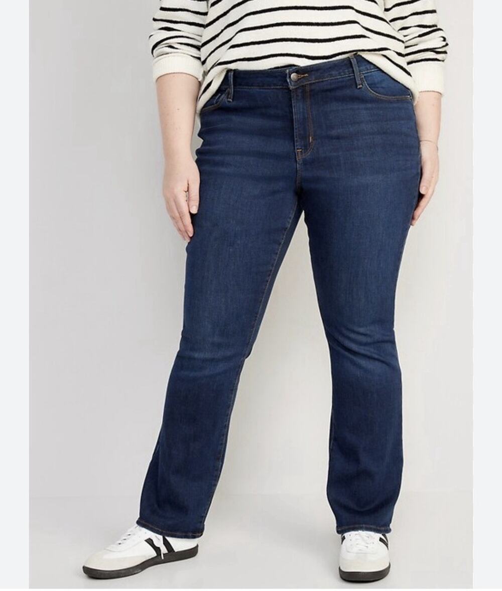 Old Navy Kicker Boot Cut Jeans Womens Plus Size 30 Long Tall Mid Rise NEW
